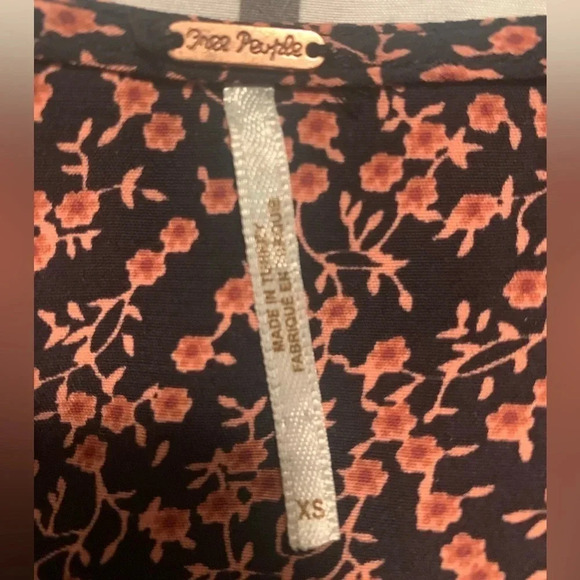 Free People Clara Dress Floral Wrap Dress Mini Long Sleeve Boho Size XS - Picture 7 of 9